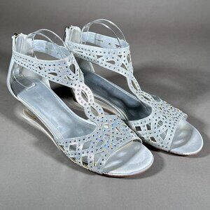 Maripe Julia Mirror Finish‎ On Sides Zips On The Back Sandals Size 11M